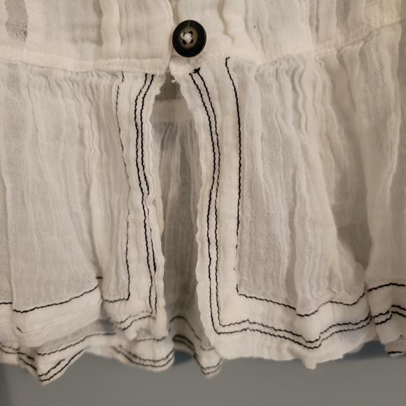 Free People White Pintuck Peasant Blouse - Picture 6 of 8